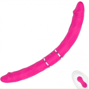 Consolador Doble Vibrador Pyrios Rosa 35 x 3,5cm