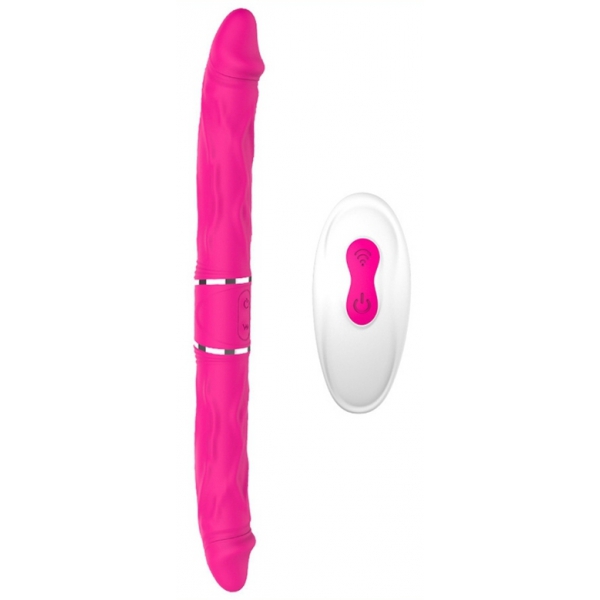 Consolador Doble Vibrador Pyrios Rosa 35 x 3,5cm