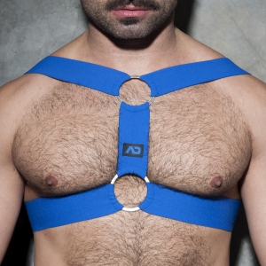 AD Fetish DOUBLE RING Harness Blue