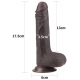 Dildo a pelle scorrevole 13 x 3,5 cm marrone