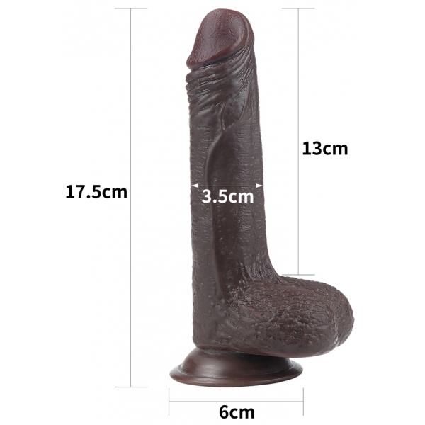 Dildo a pelle scorrevole 13 x 3,5 cm marrone