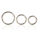 Set van 3 zilveren ring metalen hanenringen 32 tot 50mm