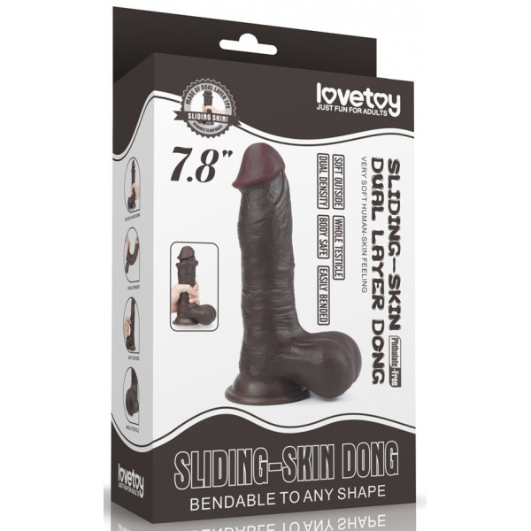 Sliding Skin Dildo 15 x 4.5cm Braun