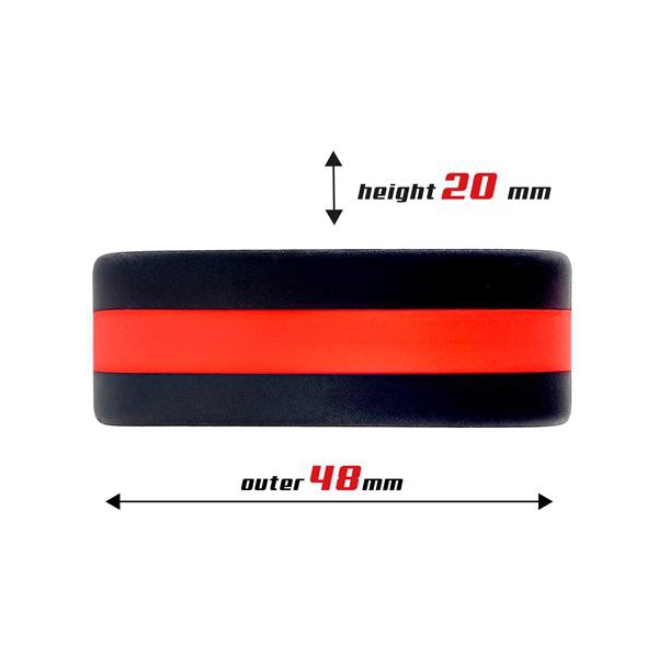 Silicone Cockring Beest Ringen 36mm Zwart-Rood