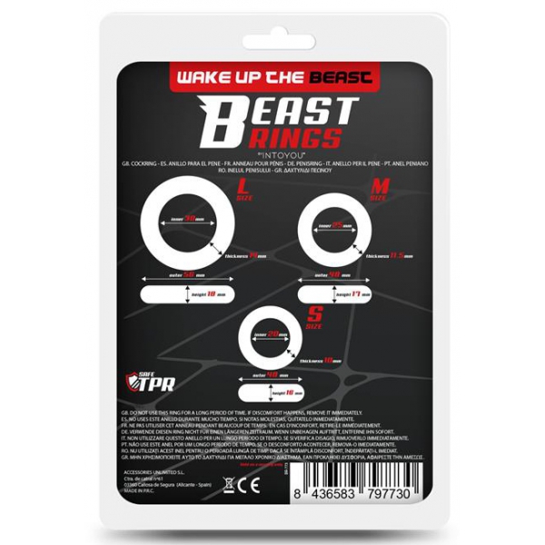 Set of 3 Beast Ring Soft Cockrings Black