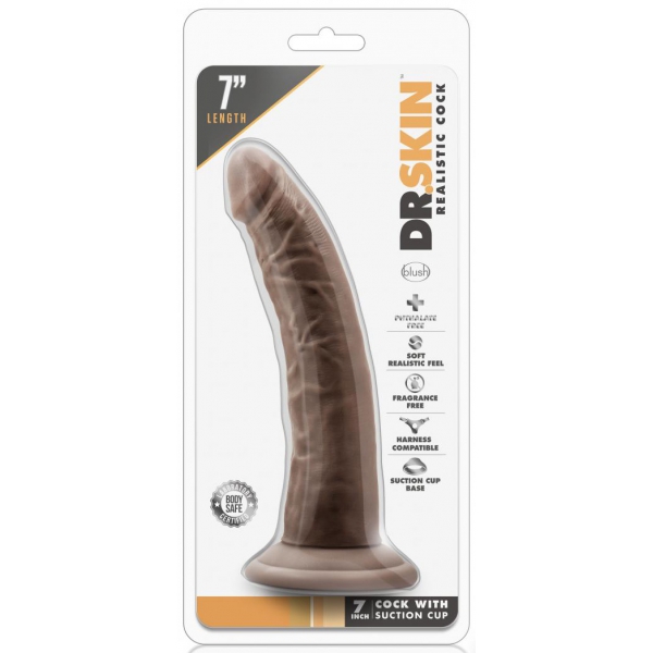 Dildo Realista de Pele Longa de Galo 17 x 4cm Castanho