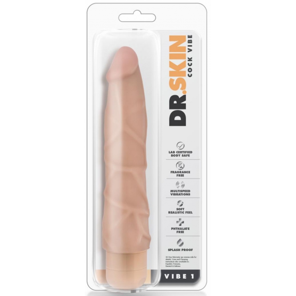 Vibe 1 Dr Skin dildo vibrante 18 x 4,5 cm