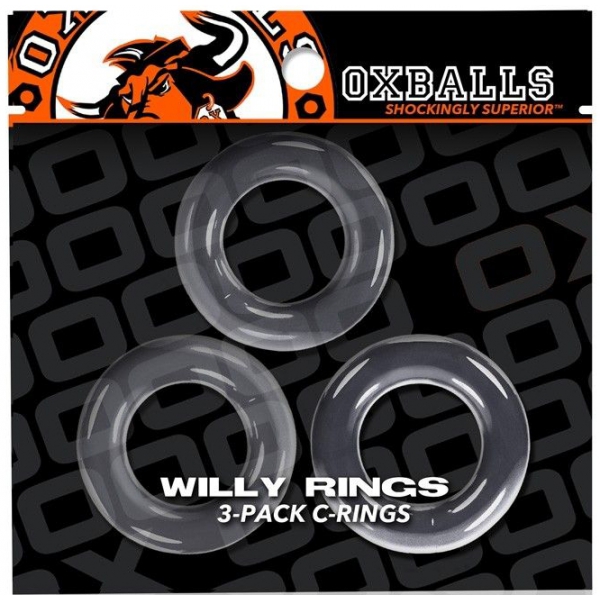 Set di 3 anelli Willy trasparenti