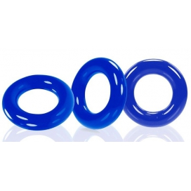 Set of 3 Willy Rings Blue Cockrings
