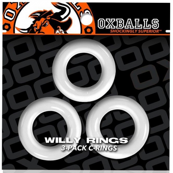 Conjunto de 3 Anéis Brancos Willy Rings