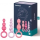 Lot de 3 Plugs Silicone BOOTY CALL Satisfyer 9 x 2.5cm Roses