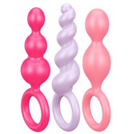 Kit 3 Silicone Booty Call Satisfyer 9,5 x 2,5cm Rosas
