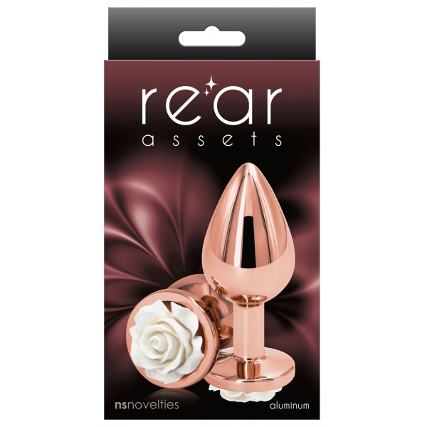 REAR M 7 x 3.4cm Pink-White Jewel Plug