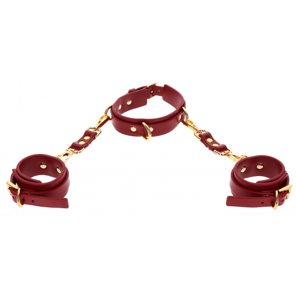 D-Ring Collar with Wrist Cuffs Taboom Red