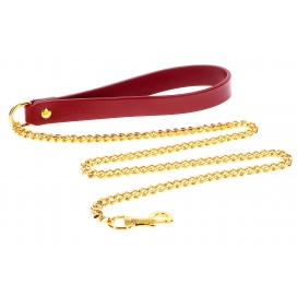 Taboom de chumbo metálico dourado com cabo vermelho 75cm