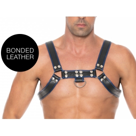 Ouch! Harness Chest Bulldog Harness Black-Blue