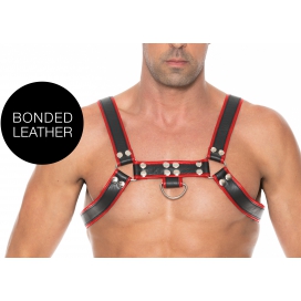 Ouch! Harness Chest Bulldog Harness Black-Red