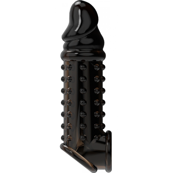 Gaine de pénis perlée Viril XL V11 15.5 x 4cm Noire