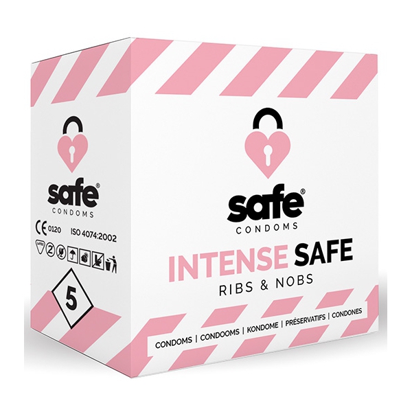 INTENSE SAFE Textured Condoms x5