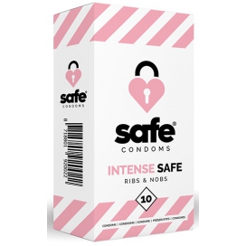 Safe Condoms Préservatifs texturés INTENSE SAFE x10