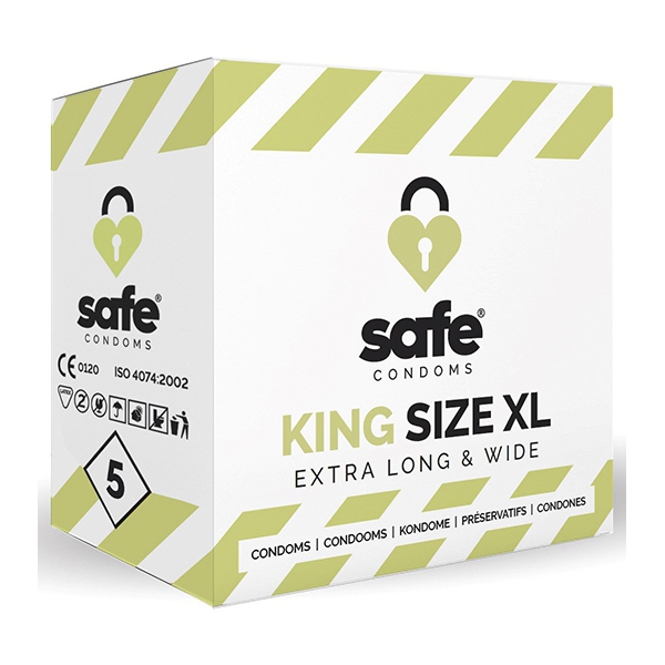 King Size XL SAFE latex condoms x5