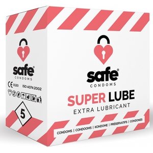 Safe Condoms Kondome mit Gleitmittel SUPER LUBE Safe x5