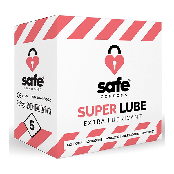 SUPER LUBE Veilig gesmeerde condooms x5