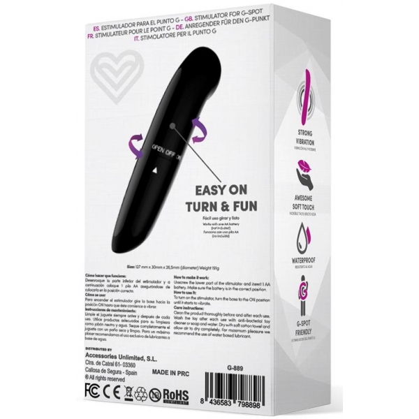 Denzel Clitoris Stimulator 13 x 2.8cm Zwart