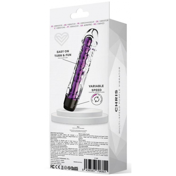 Vibrating Dildo Chris 14 x 3.3cm Purple