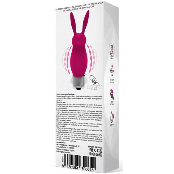 Estimulador Clitoral Rabbit Hopye 10 x 3cm Pink