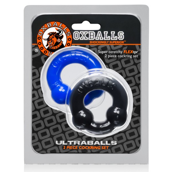 Pakje Ultraballs Oxballs Cockrings Zwart-Blauw