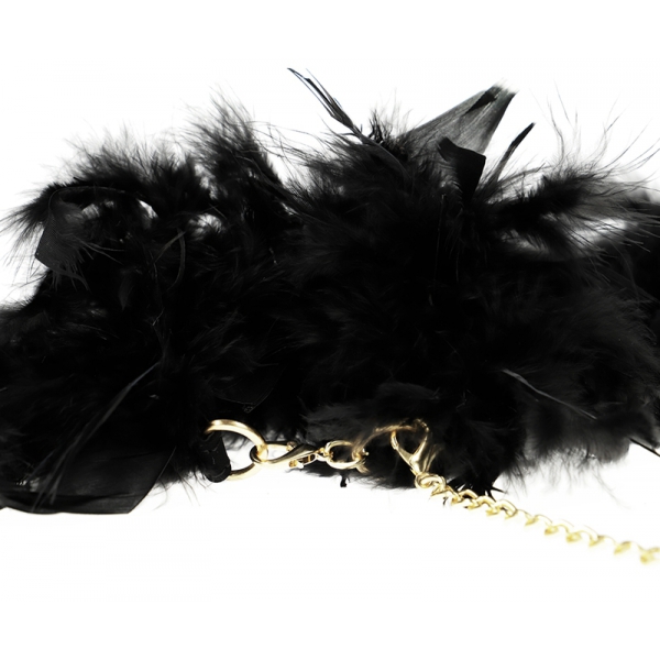 Black Boa Handcuffs