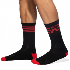 AD BTTM Socks Black-Red