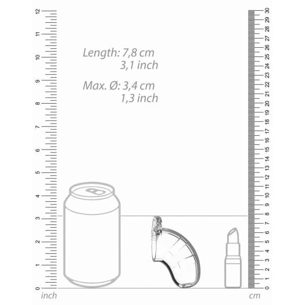 ManCage Chastity Cage Modelo 13 6,5 x 3,4cm Transparente