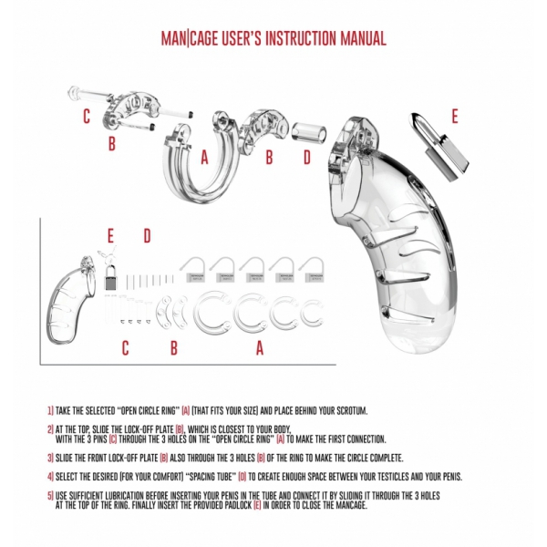 ManCage Chastity Cage Model 06 14 x 4.5cm Clear