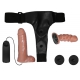 Double vibrating belt dildo Passion Dual 14 x 4cm