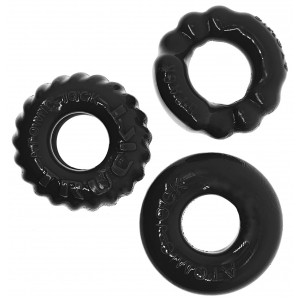 Oxballs Lot de 3 Anneaux péniens Oxballs BONEMAKER Noirs