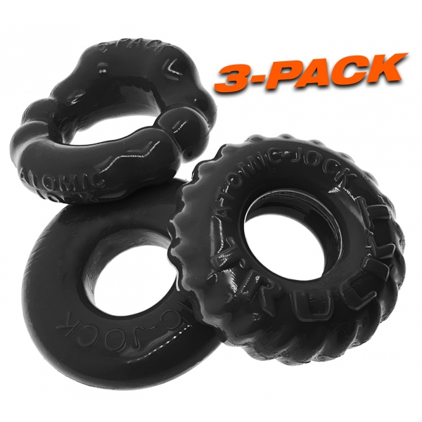 3er-Set Cockrings Bonemaker Schwarz