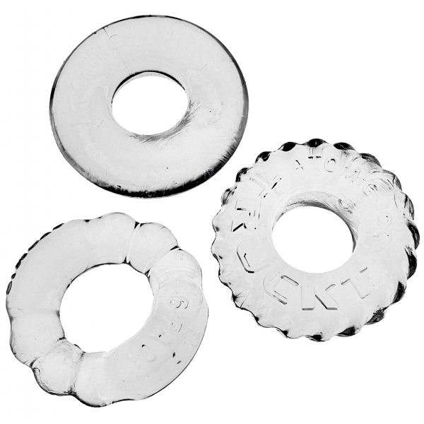 Set of 3 Bonemaker Clear Cockrings