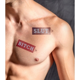 MrB Slut / Bitch Tatuaggio effimero 15 x 5cm