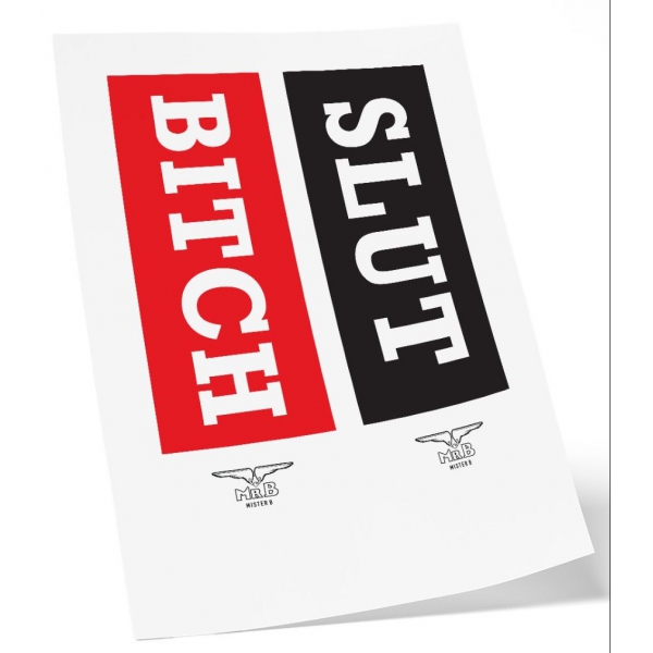 Ephemere Tätowierung MrB Slut / Bitch 15 x 5cm