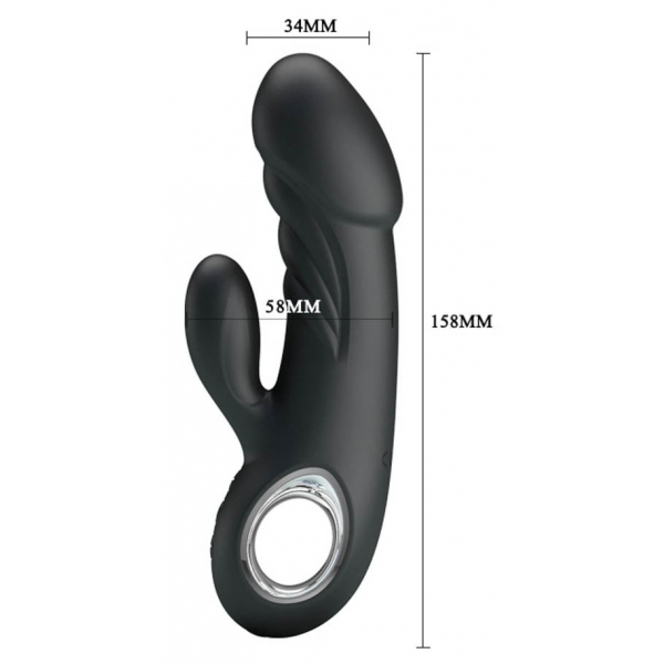 Vibrador Ansel Pretty Love 16cm Negro