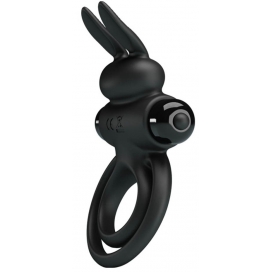 Pretty Love Dick Rabbit Petty Love Anillo de pene vibrador 25mm Negro