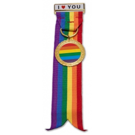 Pride Items Medaglia arcobaleno con nastro