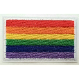 Parche arco iris para planchar 5,5 x 8,5 cm