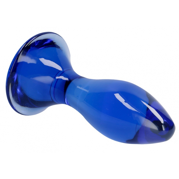 Glass Follower Plug Blue 9 x 3.5cm