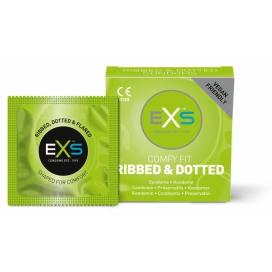 EXS Préservatifs texturés Ribbed & Dotted x3