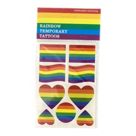 Pride Items Ephemere Tattoos Rainbow x9