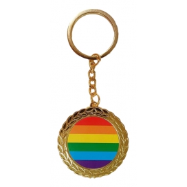 Porte-Clé Médaille Rainbow Doré