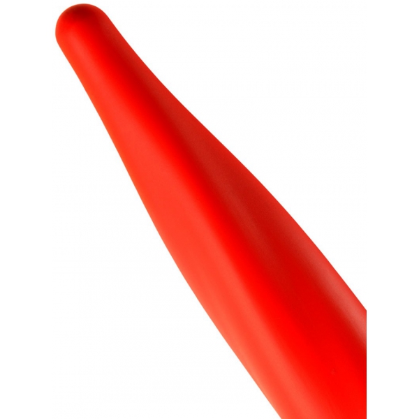 Dildo a verme lungo N°1 - 39 x 3 cm rosso